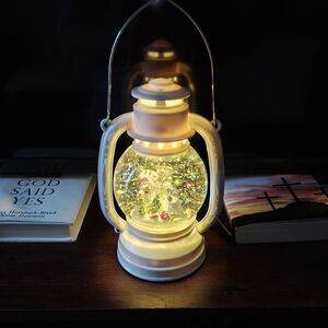 White Lantern Snow Globe